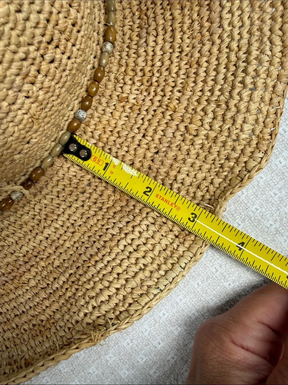 SCOOP NYC rafia straw sun beach hat with beaded band
